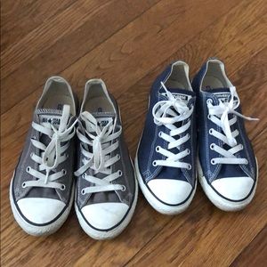Grey and Navy lo top Converse